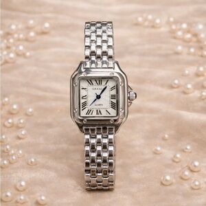 Panthere Classic Rectangle Stainless Steel Silver Watch